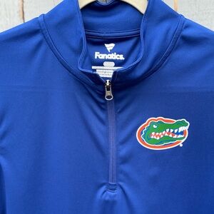 Fanatics Florida Gators Warm Up Shirt Mens Small Quarter-Zip Pullover Royal Blue